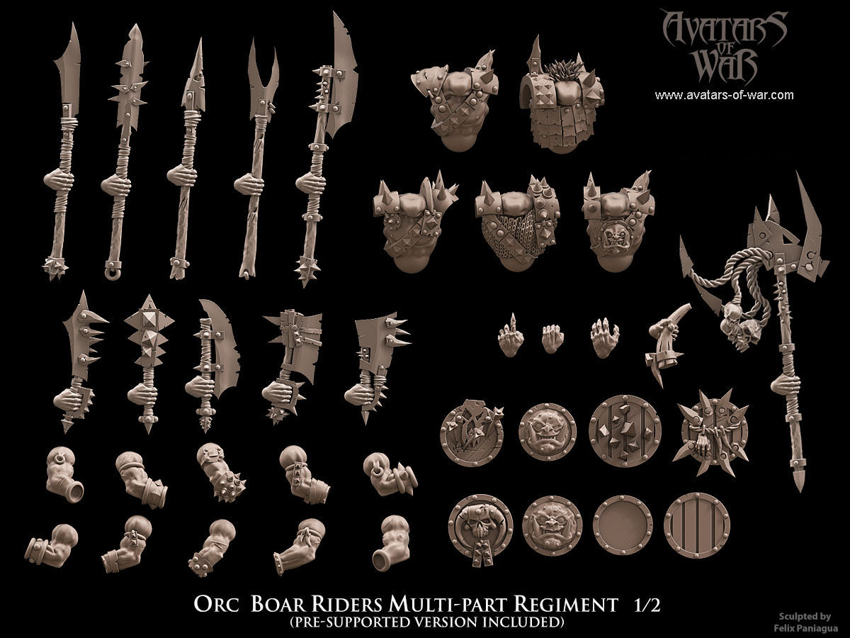 5x Orc Boar Riders multi-part regiment - Avatars of War