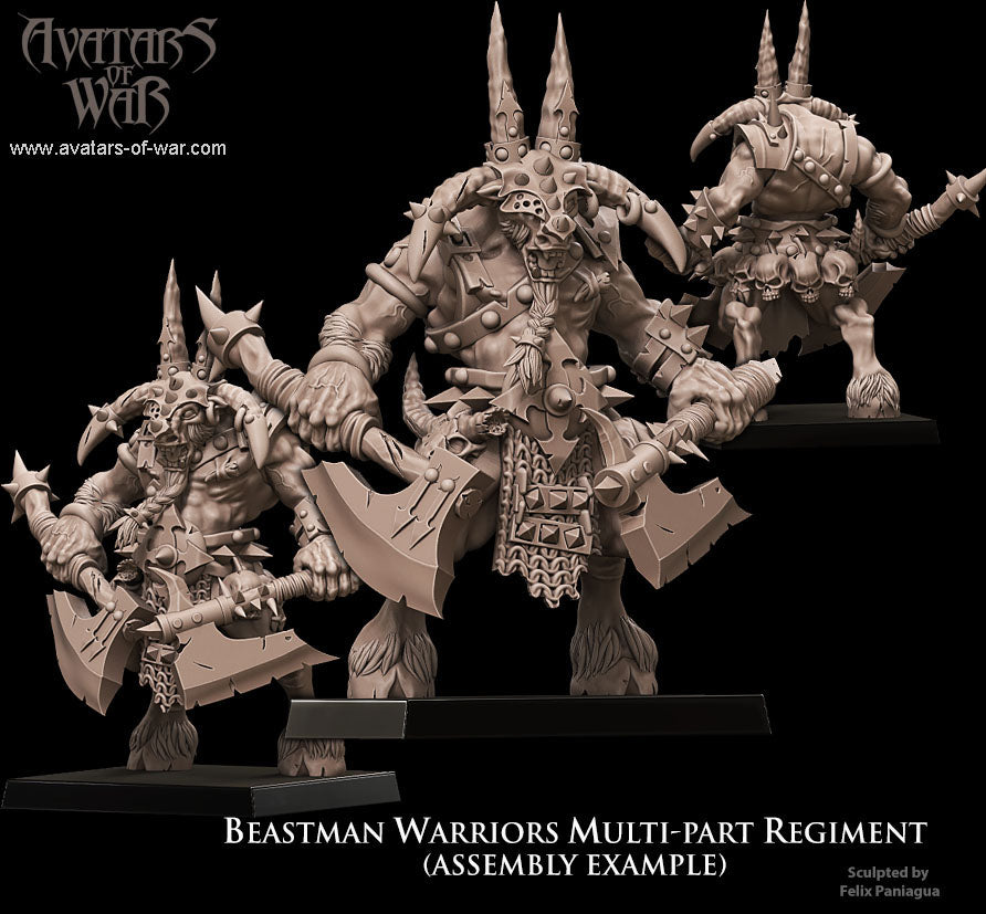 10x Beastman Warriors multi-part regiment - Avatars of War