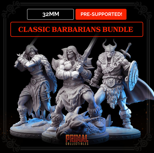 32mm - Classic RPG barbarians bundle - MASTERS OF DUNGEONS QUEST - Primal Collectibles