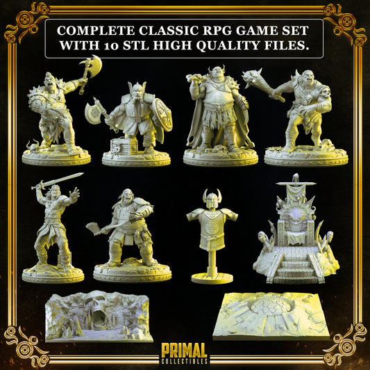 10 miniatures - complete RPG ogres expansion game - CONTRA THE OGRES CROWD - Premium Package - MASTER OF DUNGEONS QUEST - Primal Collectibles