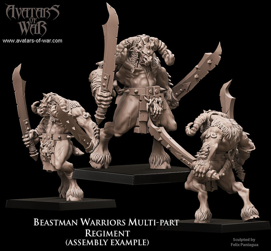 10x Beastman Warriors multi-part regiment - Avatars of War