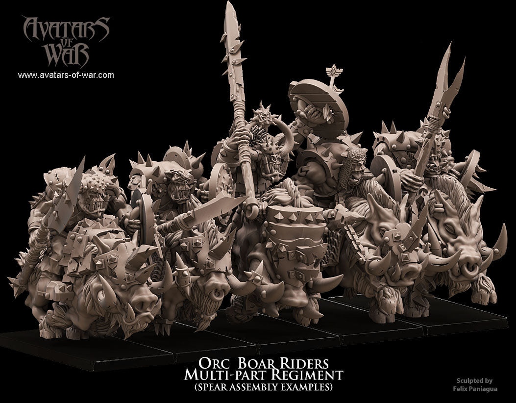 5x Orc Boar Riders multi-part regiment - Avatars of War