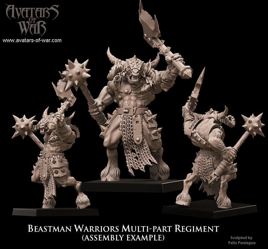 10x Beastman Warriors multi-part regiment - Avatars of War