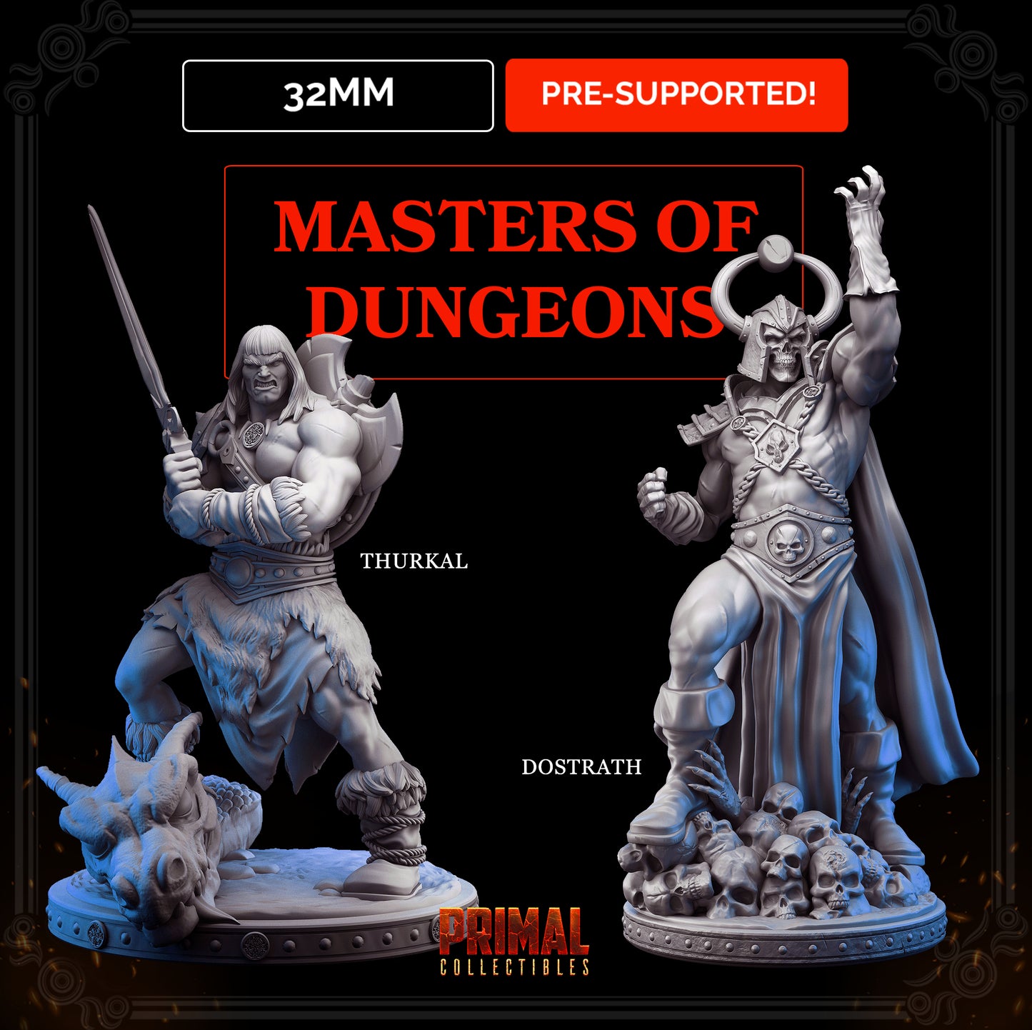 Dark Sorcerer + Barbarian - MASTERS OF DUNGEONS QUEST - Primal Collectibles