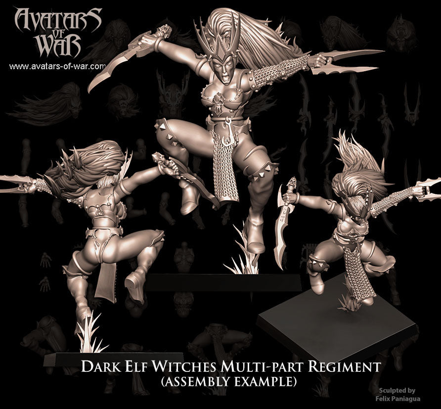 5x Dark Elf Witches multi-part regiment - Avatars of War