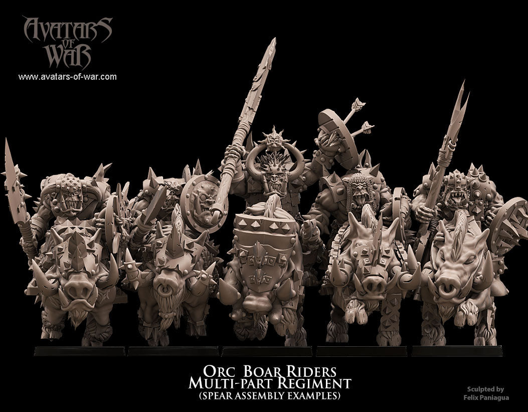 5x Orc Boar Riders multi-part regiment - Avatars of War