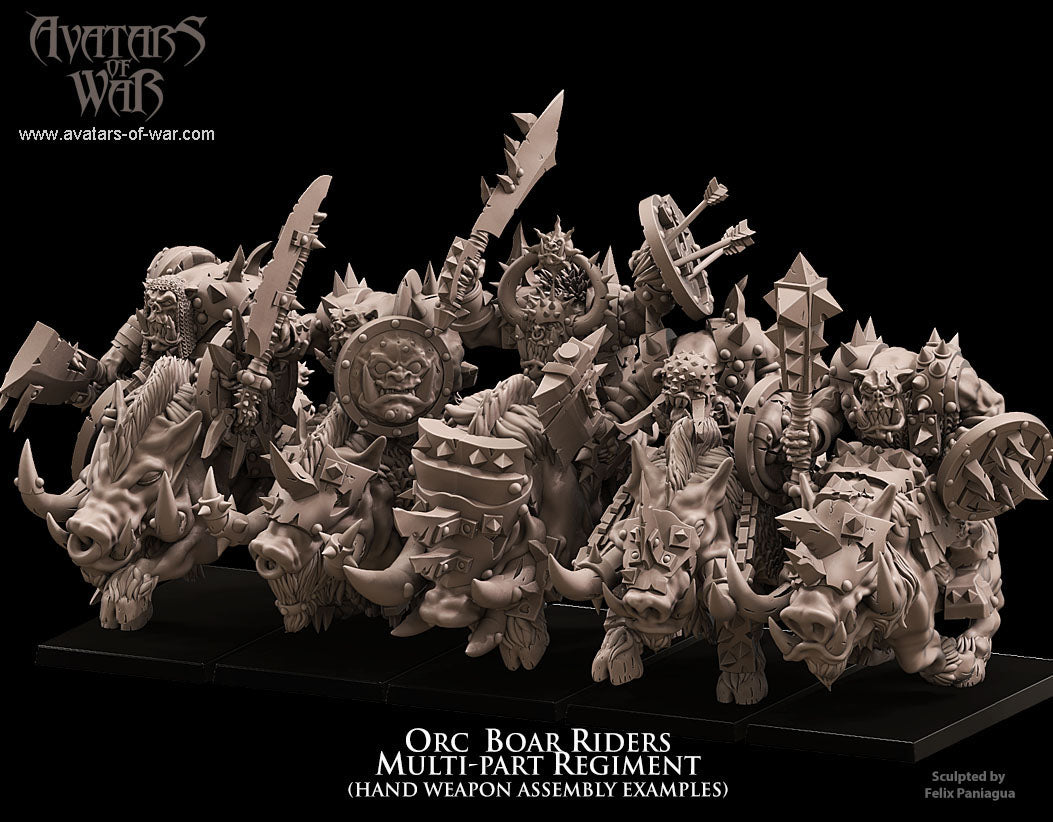 5x Orc Boar Riders multi-part regiment - Avatars of War