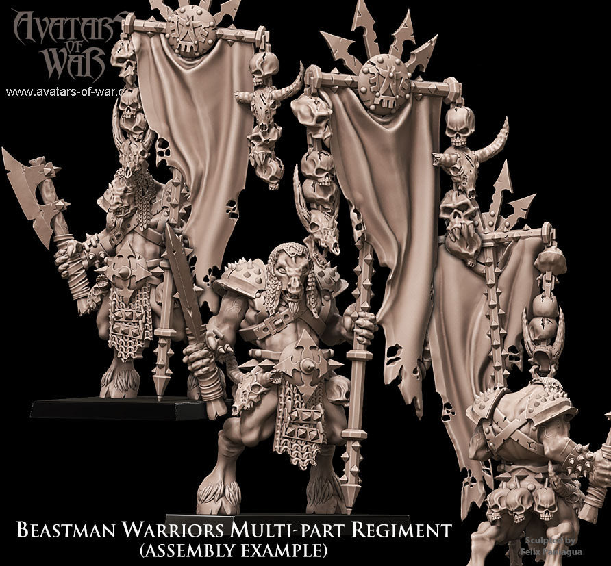 10x Beastman Warriors multi-part regiment - Avatars of War