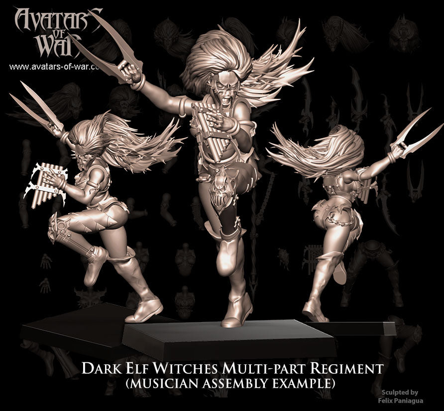 5x Dark Elf Witches multi-part regiment - Avatars of War