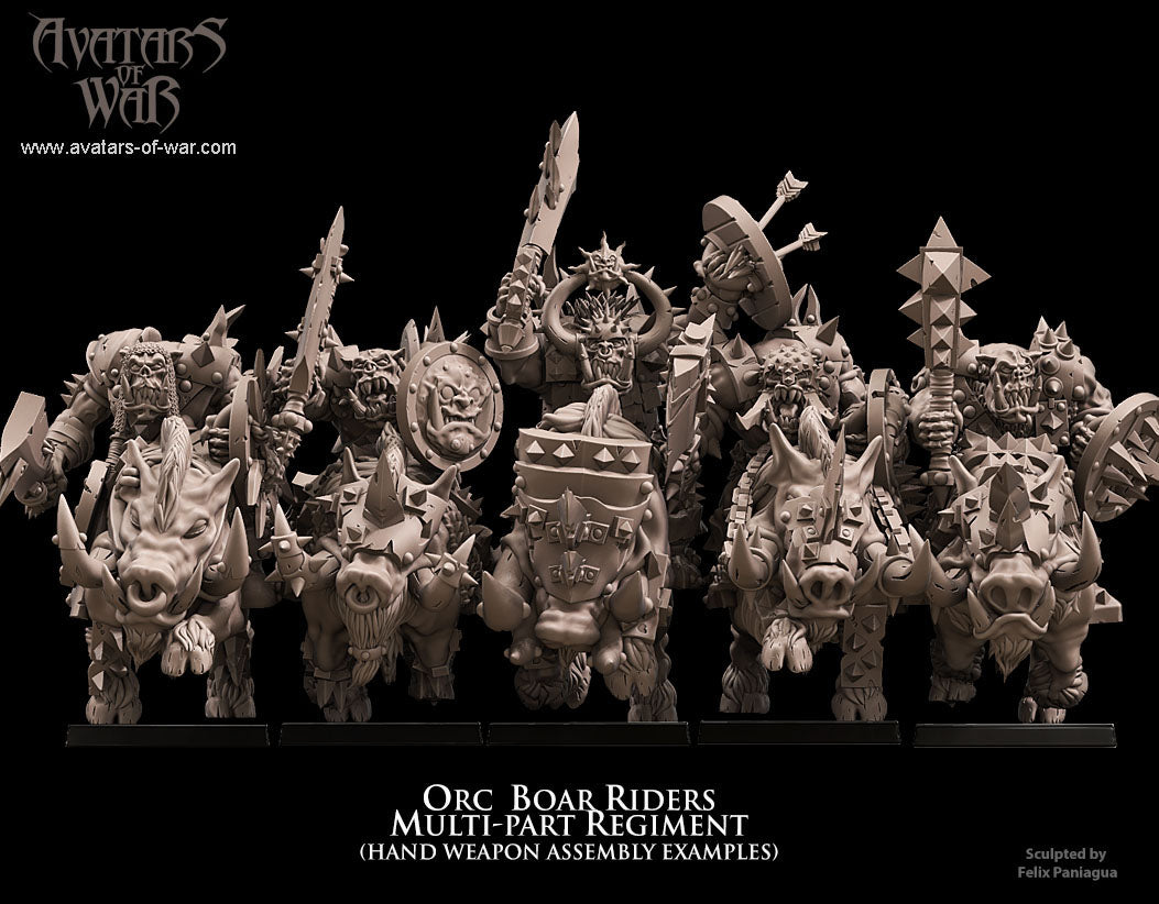 5x Orc Boar Riders multi-part regiment - Avatars of War