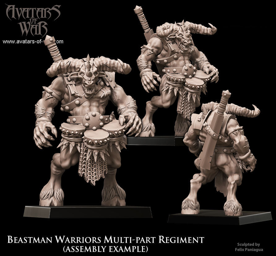 10x Beastman Warriors multi-part regiment - Avatars of War