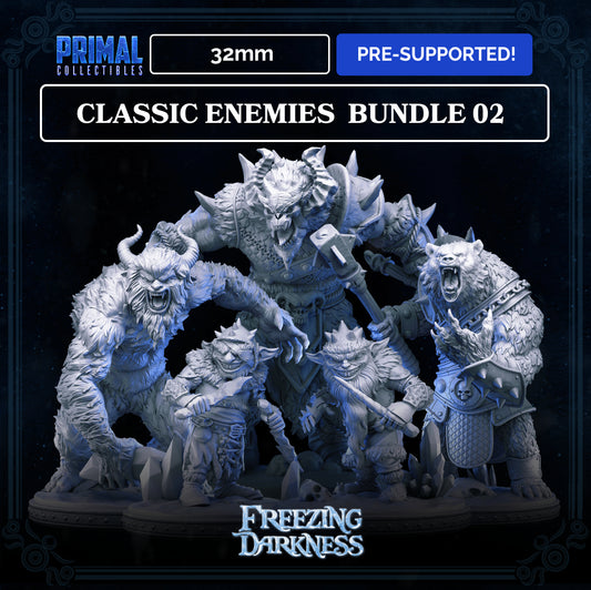 5 miniatures - 32mm - Classic RPG game enemies bundle - FREEZING DARKNESS - MASTERS OF DUNGEONS QUEST - Primal Collectibles