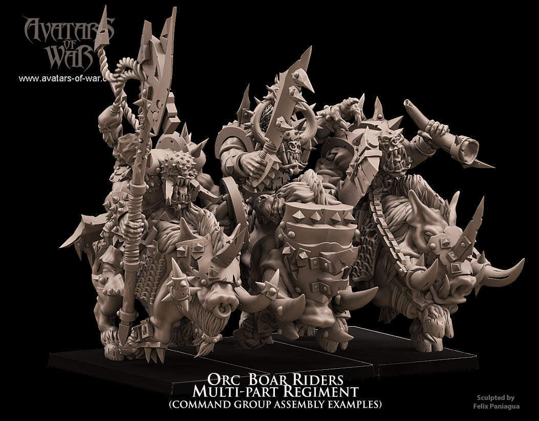 5x Orc Boar Riders multi-part regiment - Avatars of War