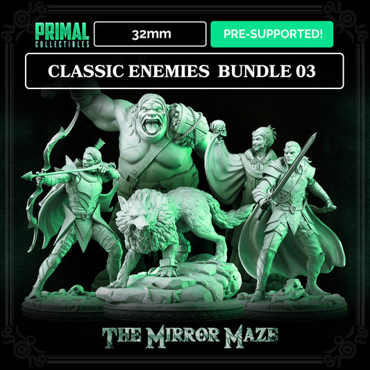 5 miniatures - 32mm - Classic RPG game enemies bundle - THE MIRROR MAZE - MASTERS OF DUNGEONS QUEST - Primal Collectibles