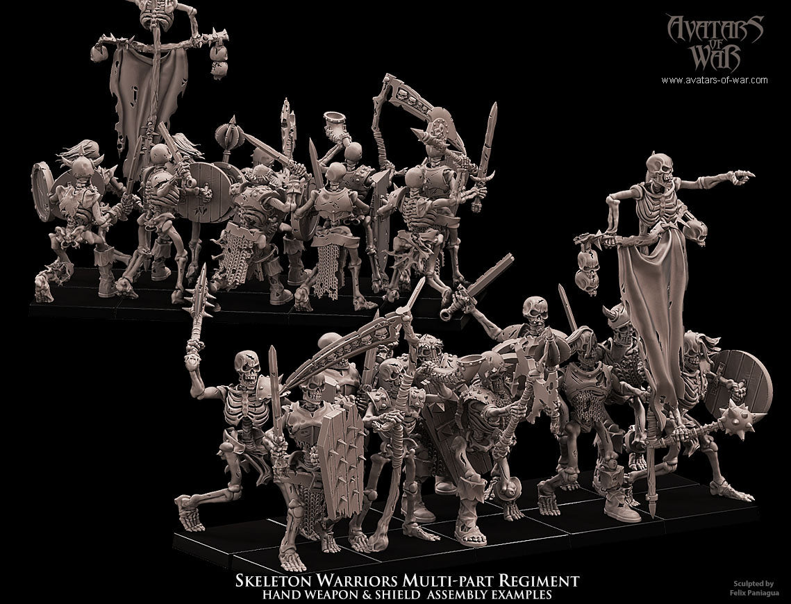 10x Skeleton Warriors multi-part regiment - Avatars of War