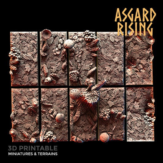 Forest - 10x 50x25mm Rectangle Base - Asgard Rising