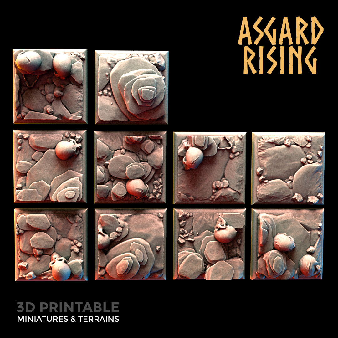 Burial Ground - 10x 20mm Square Base - Asgard Rising