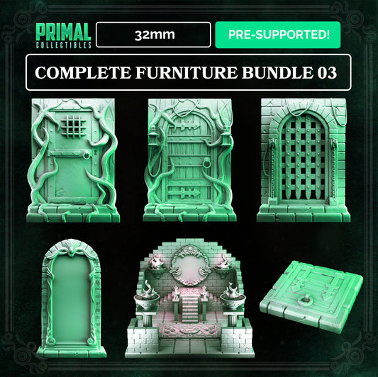 6 miniatures - 32mm - Complete furniture RPG elves expansion game - THE MIRROR MAZE - MASTERS OF DUNGEONS QUEST - Primal Collectibles