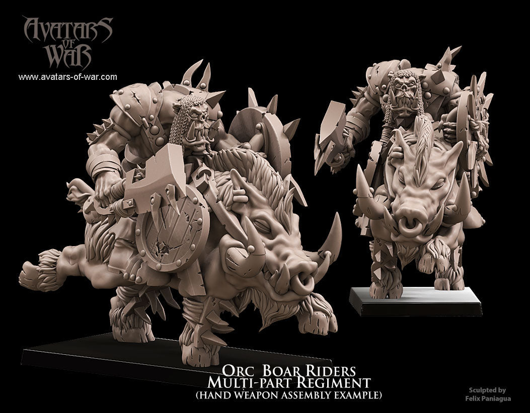 5x Orc Boar Riders multi-part regiment - Avatars of War