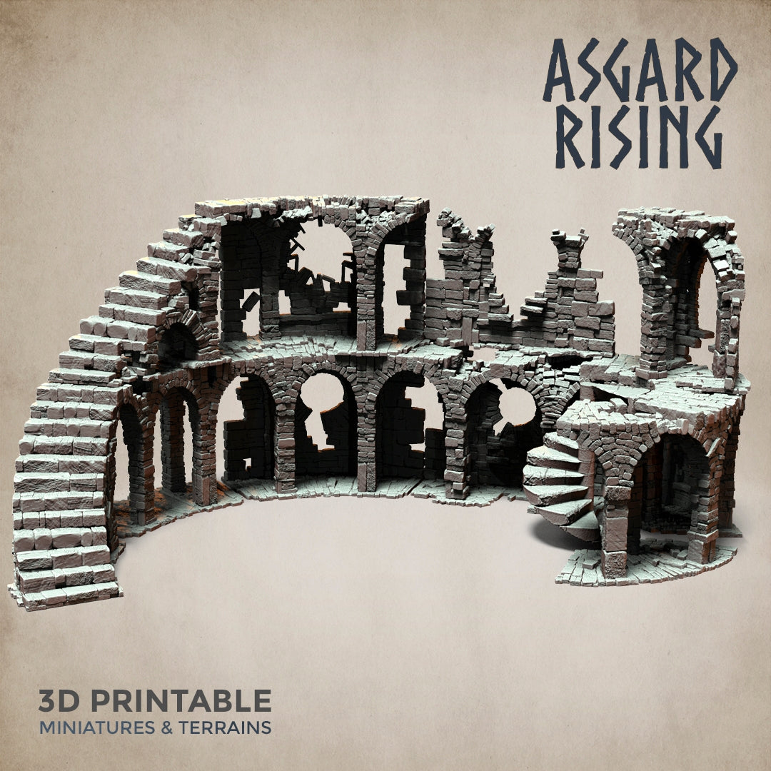 Large Rounded Ruins - Modular Resin Custom Terrain - Asgard Rising