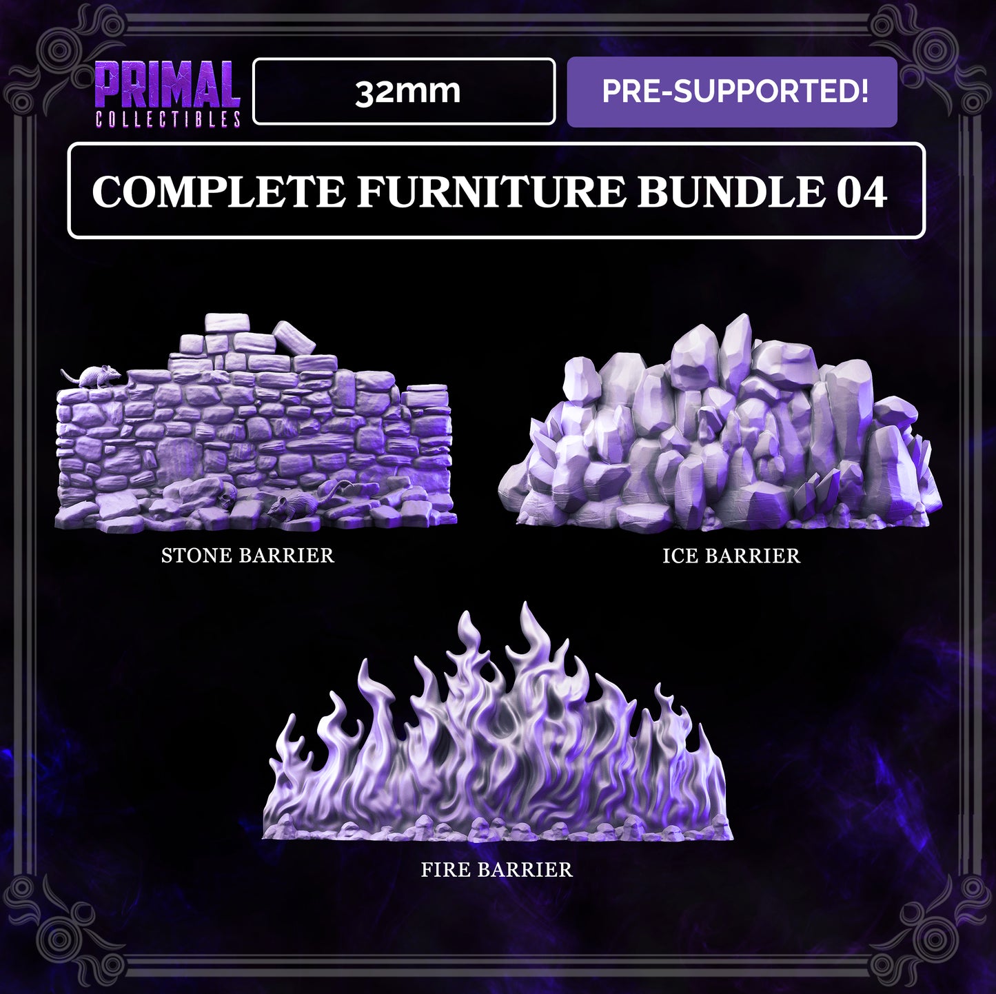 34 miniatures - COMPLETE FURNITURE RPG SET  - MASTERS OF DUNGEONS QUEST - Premium Package - Primal Collectibles