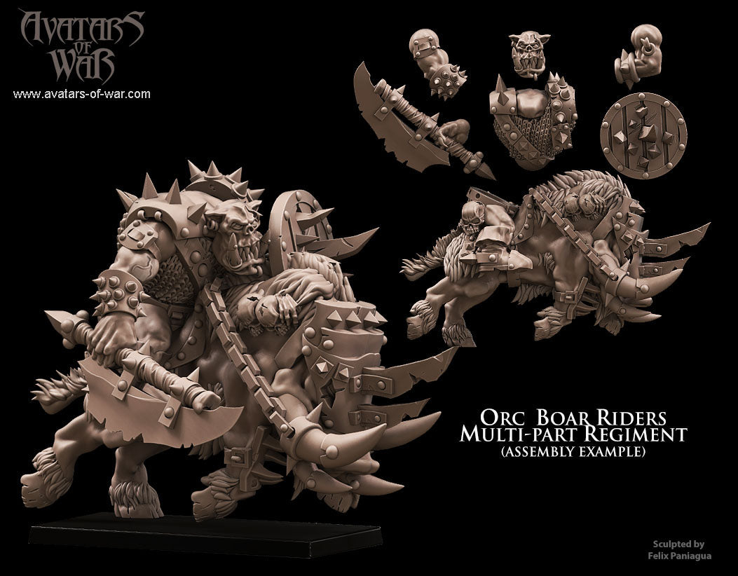 5x Orc Boar Riders multi-part regiment - Avatars of War