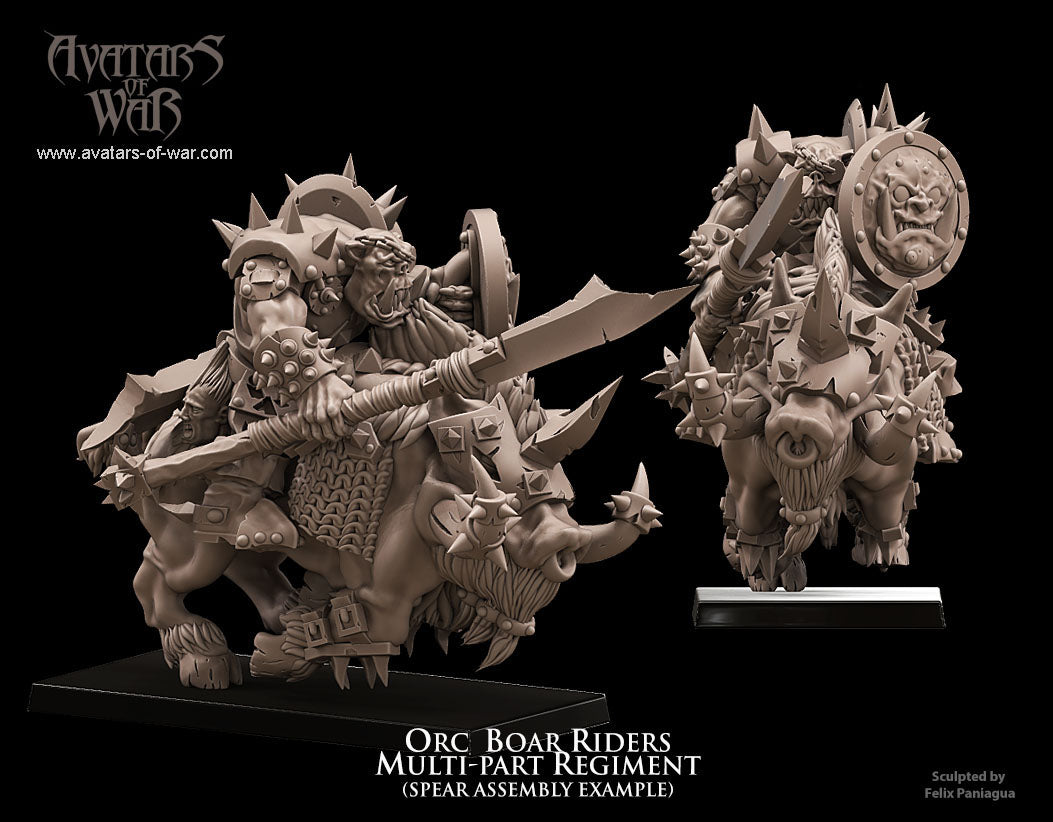 5x Orc Boar Riders multi-part regiment - Avatars of War