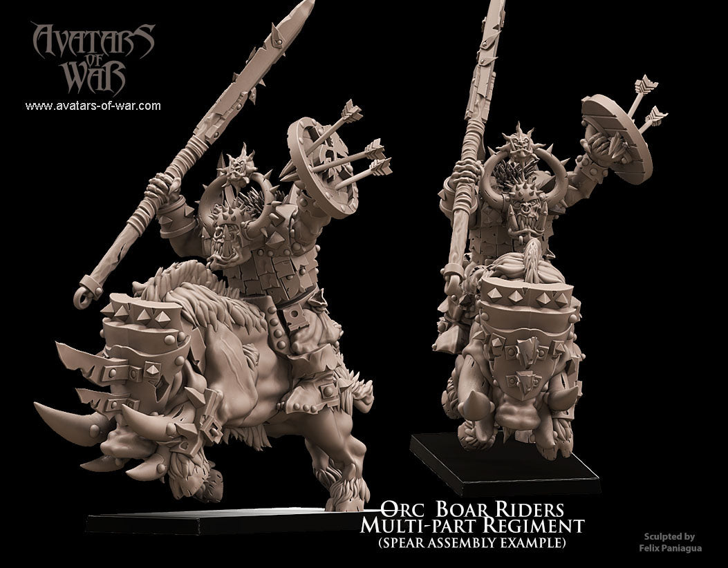 5x Orc Boar Riders multi-part regiment - Avatars of War