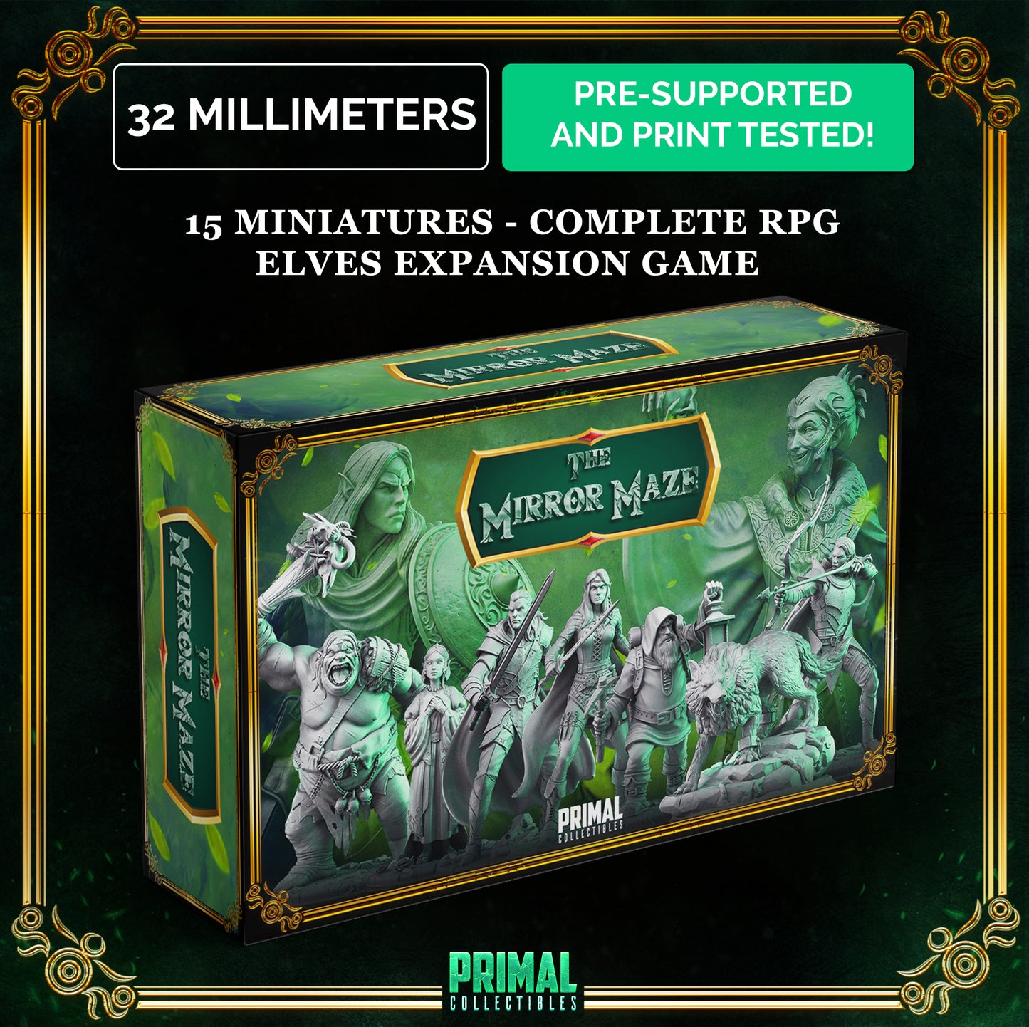 15 miniatures - complete RPG elves expansion game - THE MIRROR MAZE - Premium Package - MASTER OF DUNGEONS QUEST - Primal Collectibles