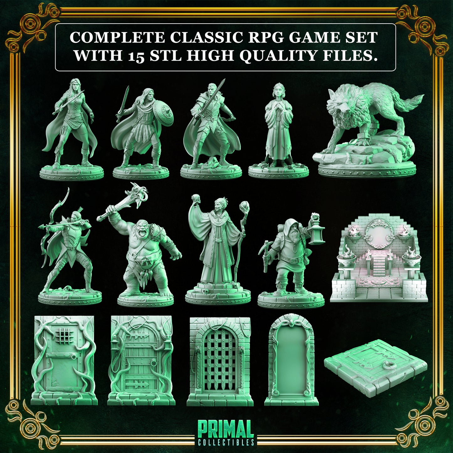 15 miniatures - complete RPG elves expansion game - THE MIRROR MAZE - Premium Package - MASTER OF DUNGEONS QUEST - Primal Collectibles