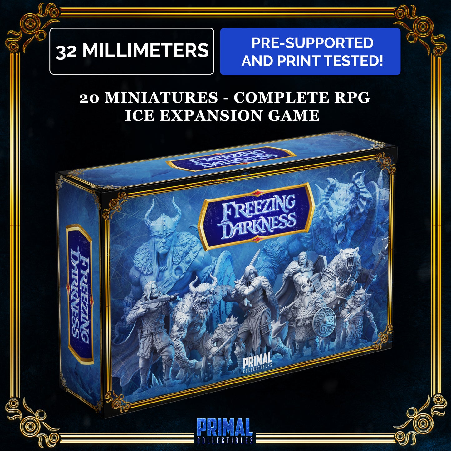 20 miniatures - complete RPG ice expansion game - FREEZING DARKNESS - Premium Package - MASTER OF DUNGEONS QUEST - Primal Collectibles