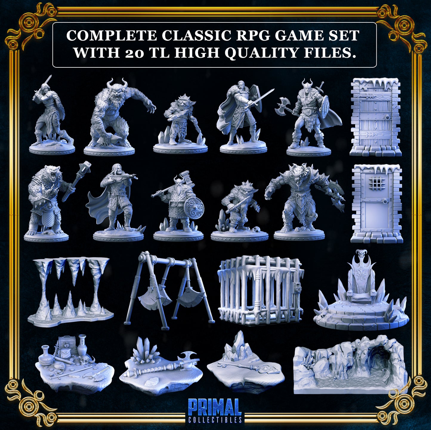 20 miniatures - complete RPG ice expansion game - FREEZING DARKNESS - Premium Package - MASTER OF DUNGEONS QUEST - Primal Collectibles