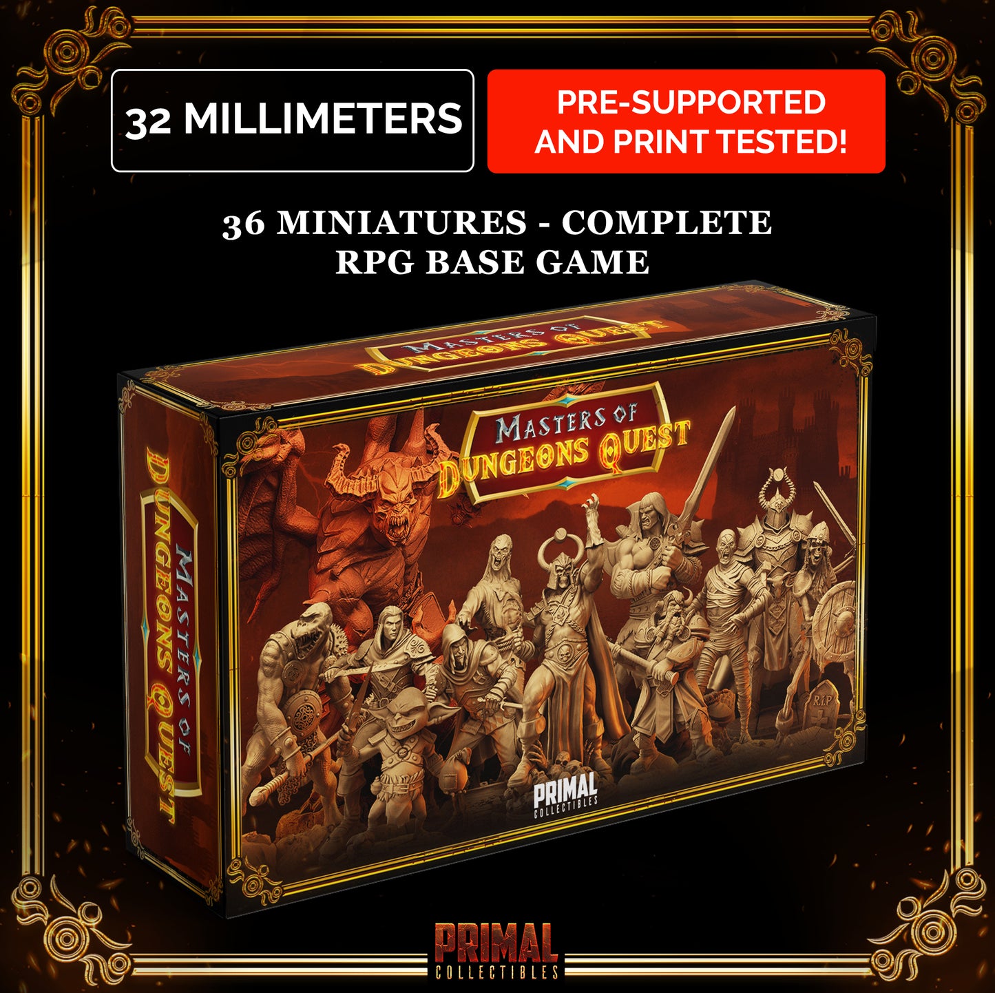 38 miniatures - complete RPG base game - MASTERS OF DUNGEONS QUEST - Premium Package - Primal Collectibles