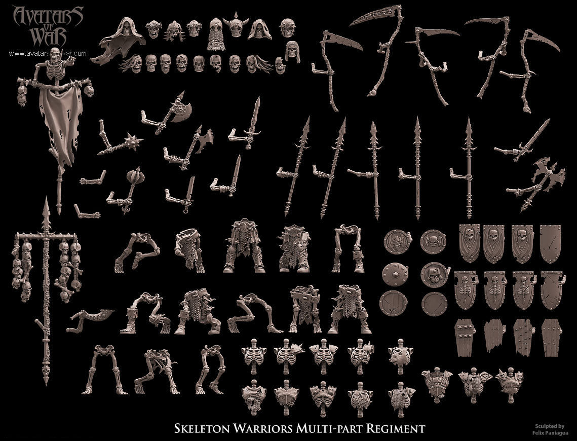 10x Skeleton Warriors multi-part regiment - Avatars of War