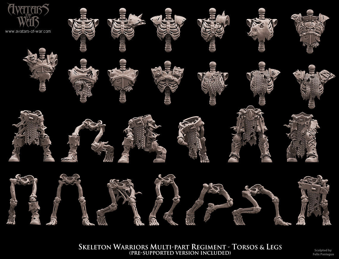 10x Skeleton Warriors multi-part regiment - Avatars of War