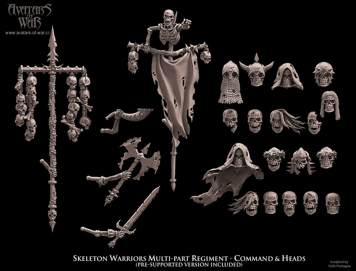 10x Skeleton Warriors multi-part regiment - Avatars of War