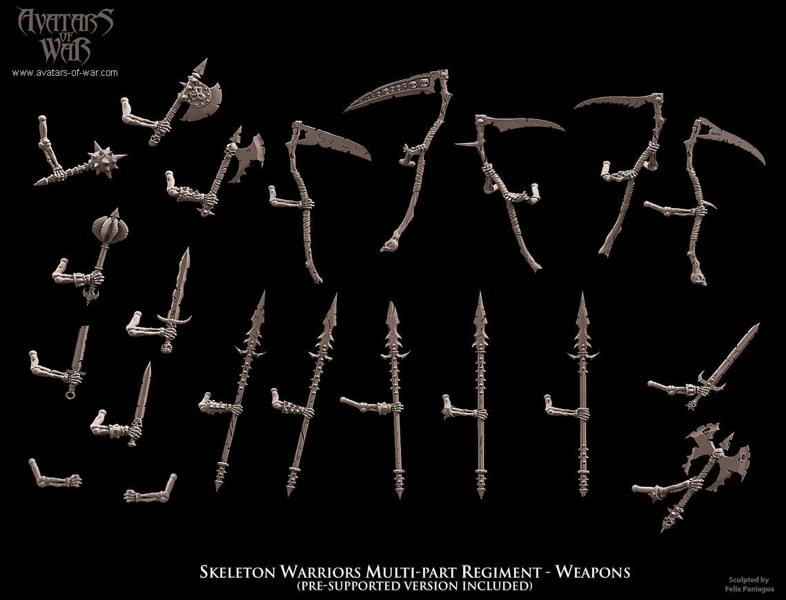 10x Skeleton Warriors multi-part regiment - Avatars of War