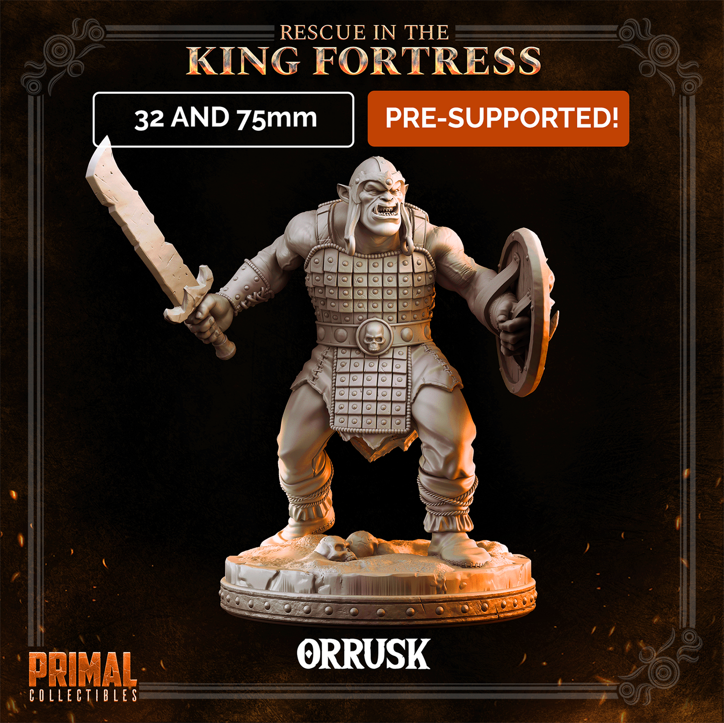 5 miniatures - 32mm - Classic Orcs Bundle - RESCUE IN THE KING FORTRESS  - MASTERS OF DUNGEONS QUEST