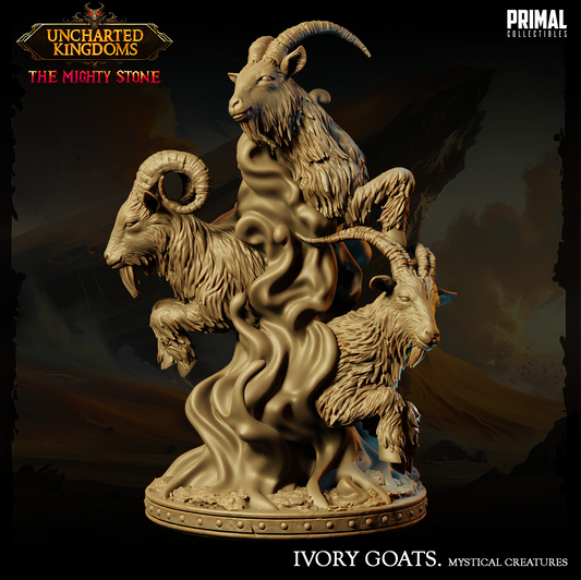 Mystical Animals - Ivory Goats - Uncharted Kingdoms - Primal Collectibles