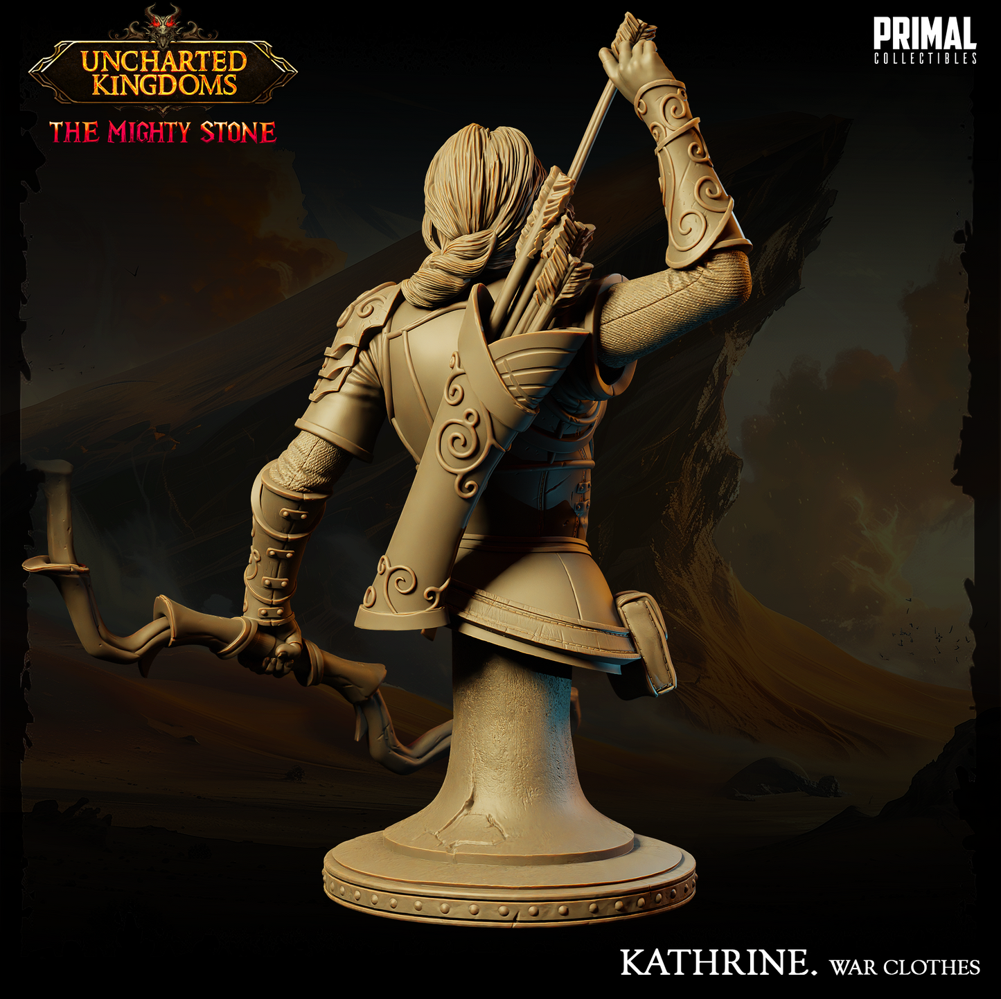 Fighter - Kathrine Bromm - War Clothes - Bust - Uncharted Kingdoms - Primal Collectibles