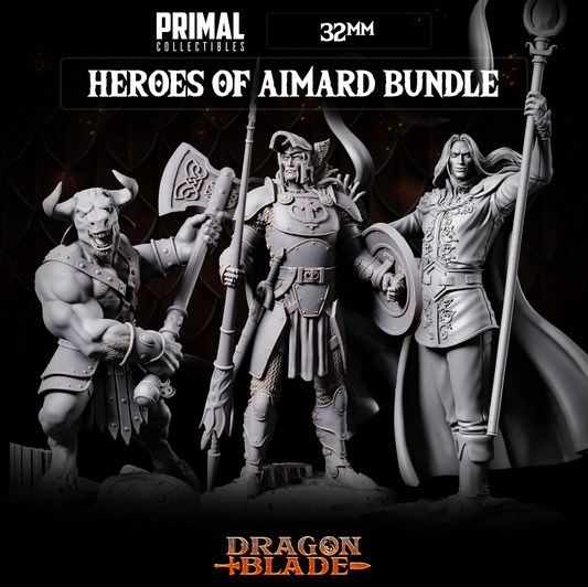 3 miniatures - 32mm - Heroes of Aimard Bundle - DragonBlade