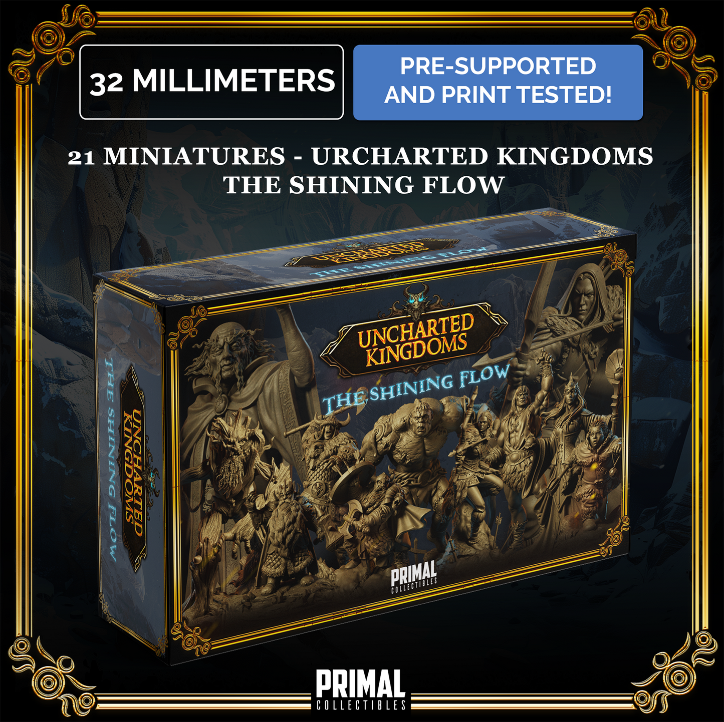 21 miniatures - Complete RPG game - THE SHINING FLOW - Premium Package - UNCHARTED KINGDOMS