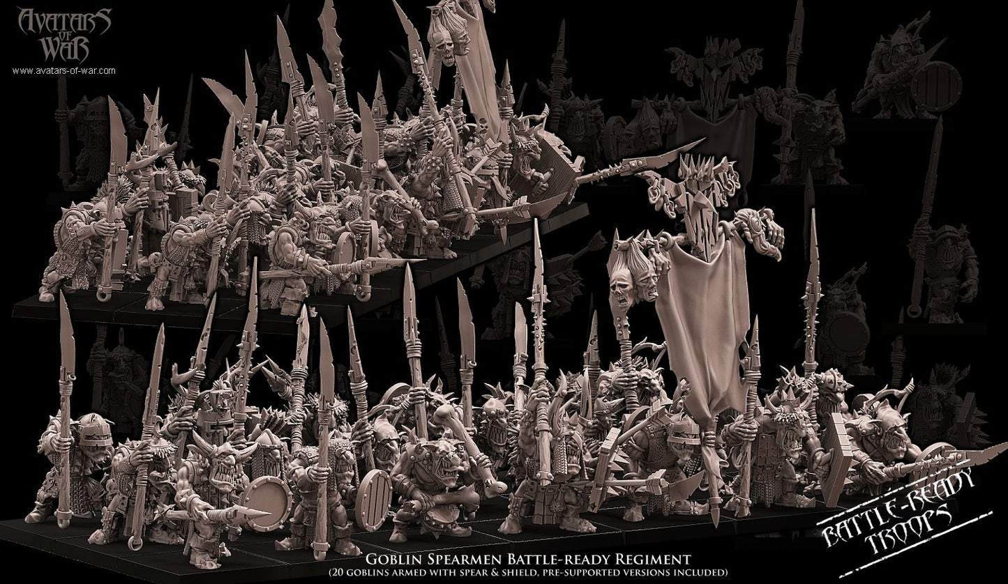 Goblin Spearmen Battle-Ready regiment (20 Goblins) - Avatars of War