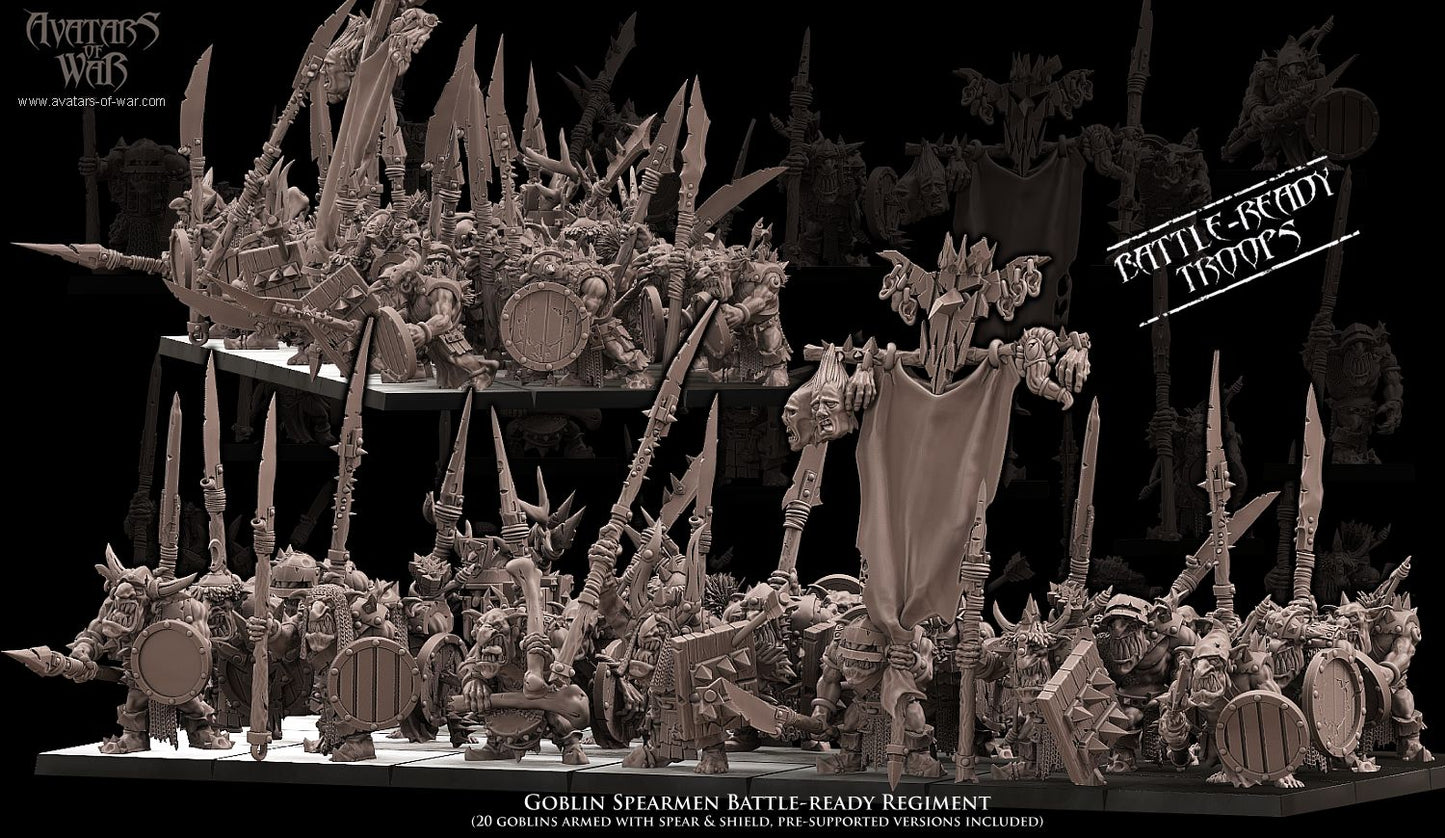 Goblin Spearmen Battle-Ready regiment (20 Goblins) - Avatars of War