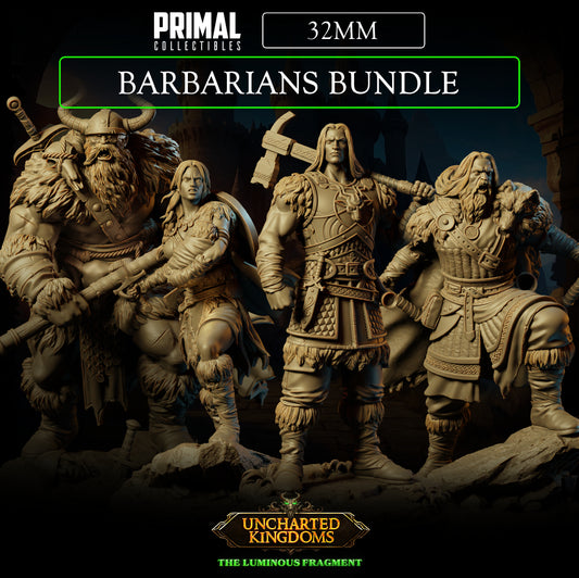 4 miniatures - 32mm - Barbarians Bundle - Uncharted Kingdoms