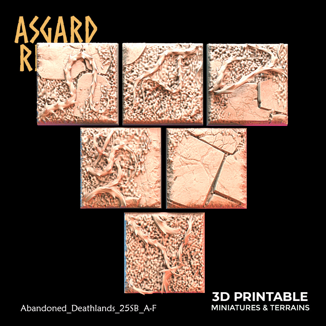 Abandoned Deathlands - 6x 25mm Square Base - Asgard Rising