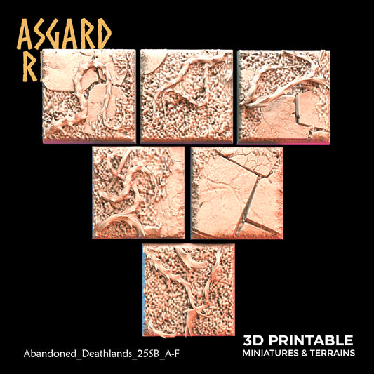 Abandoned Deathlands - 6x 25mm Square Base - Asgard Rising