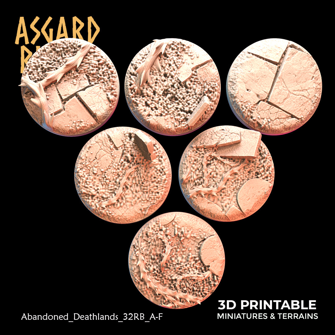 Abandoned Deathlands - 6x 32mm Round Base  - Asgard Rising