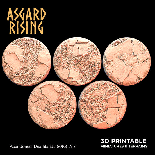 Abandoned Deathlands - 5x 50mm Round Base  - Asgard Rising