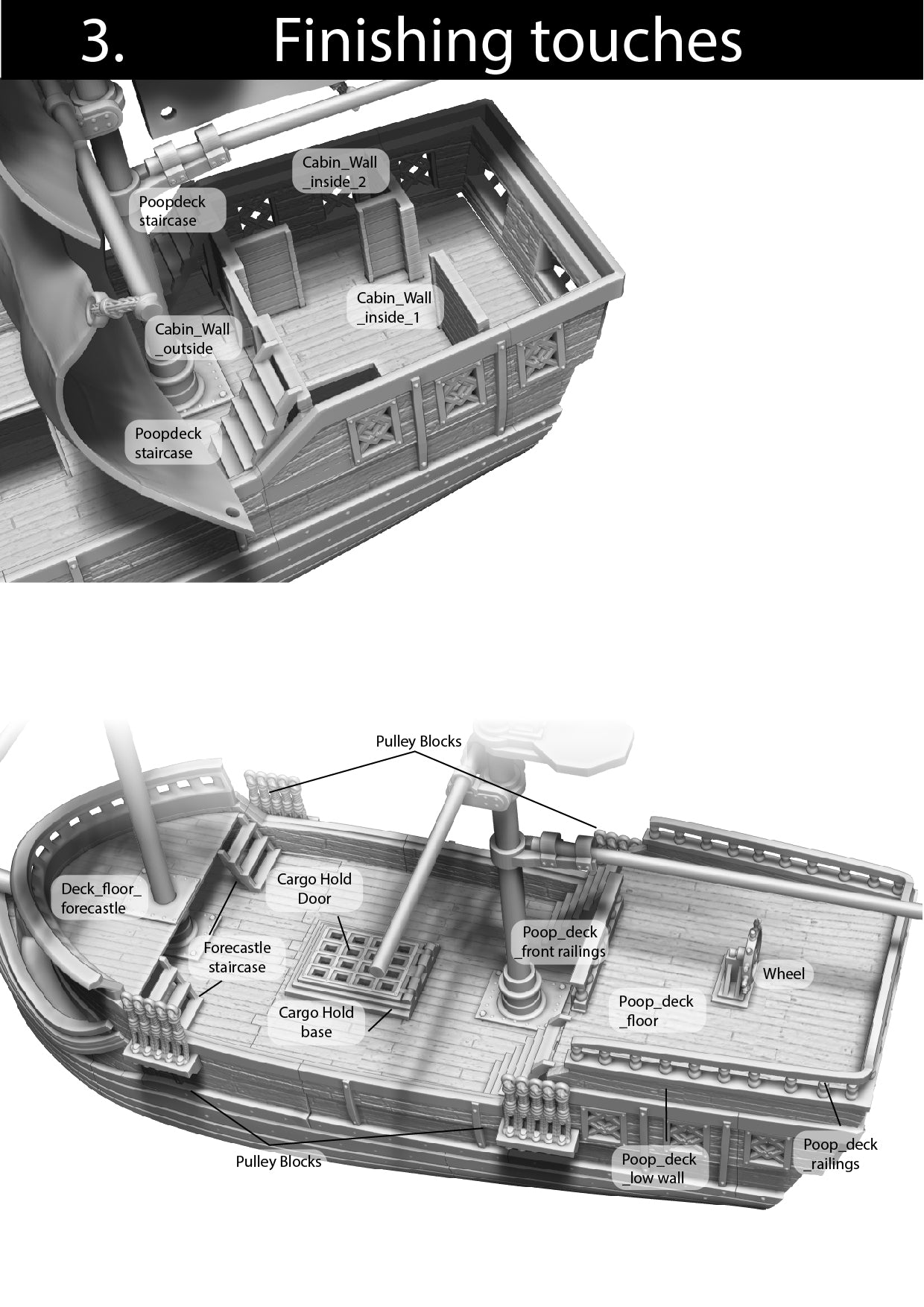 43cm Long Brig (Age of Sail Ship Scenery Terrain) - Across the Realms